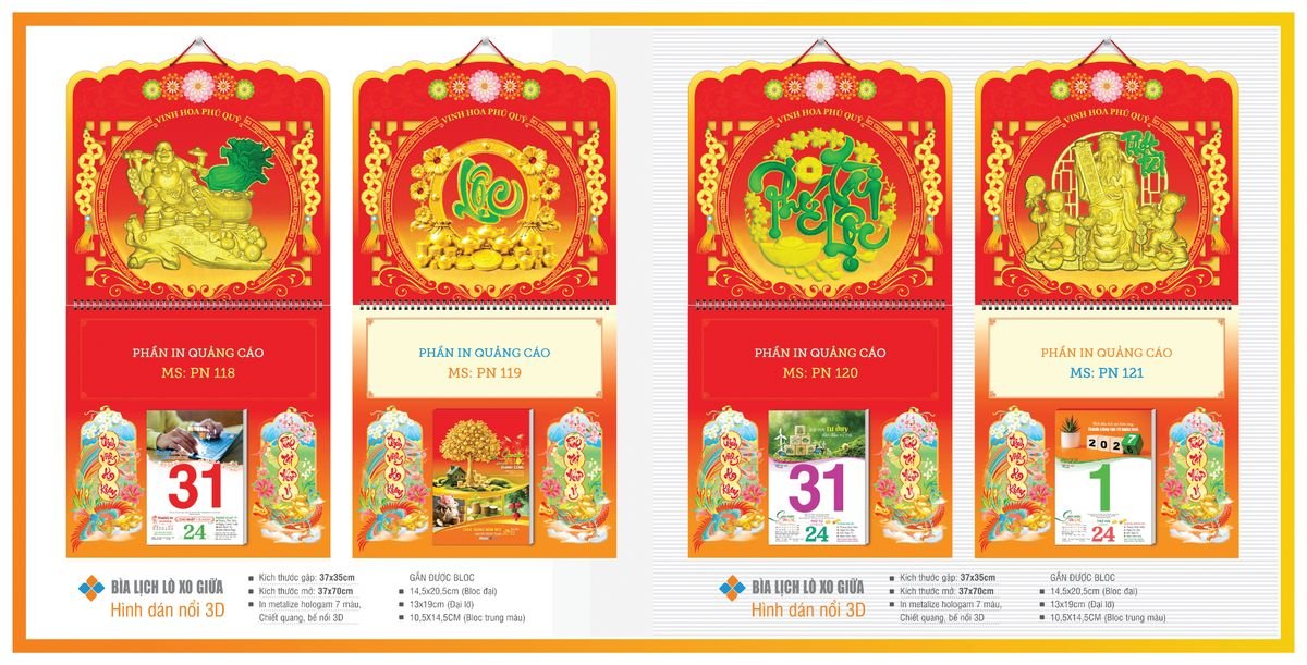 Bìa Lịch Treo Gắn Bloc TPNBIA17 Ấn Phẩm Lịch Tết Eco Thân Thiện Môi Trường