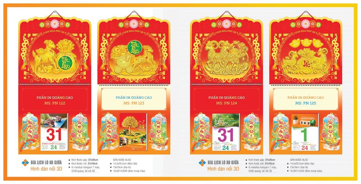 Bìa Lịch Treo Gắn Bloc TPNBIA18 Ấn Phẩm Lịch Tết Eco Thân Thiện Môi Trường