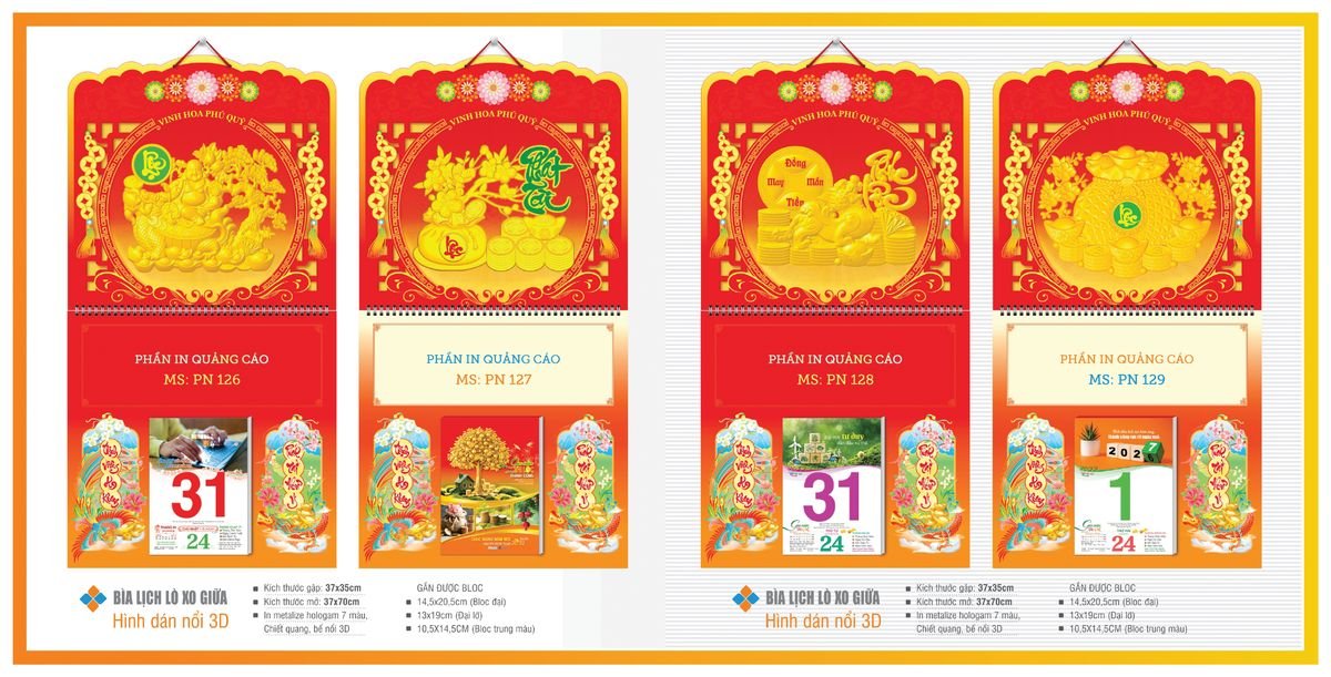 Bìa Lịch Treo Gắn Bloc TPNBIA19 Ấn Phẩm Lịch Tết Eco Thân Thiện Môi Trường