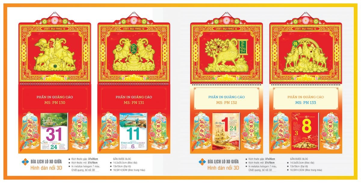Bìa Lịch Treo Gắn Bloc TPNBIA20 Ấn Phẩm Lịch Tết Eco Thân Thiện Môi Trường