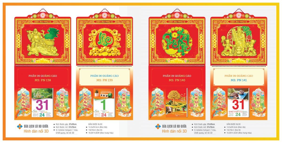 Bìa Lịch Treo Gắn Bloc TPNBIA22 Ấn Phẩm Lịch Tết Eco Thân Thiện Môi Trường