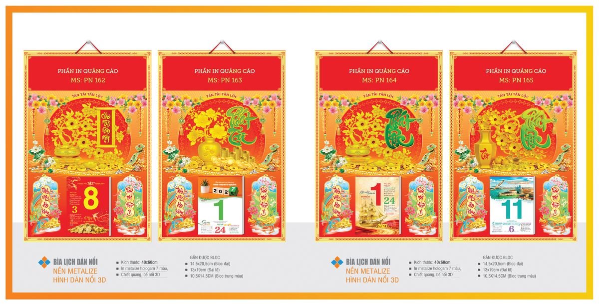 Bìa Lịch Treo Gắn Bloc TPNBIA28 Ấn Phẩm Lịch Tết Eco Thân Thiện Môi Trường