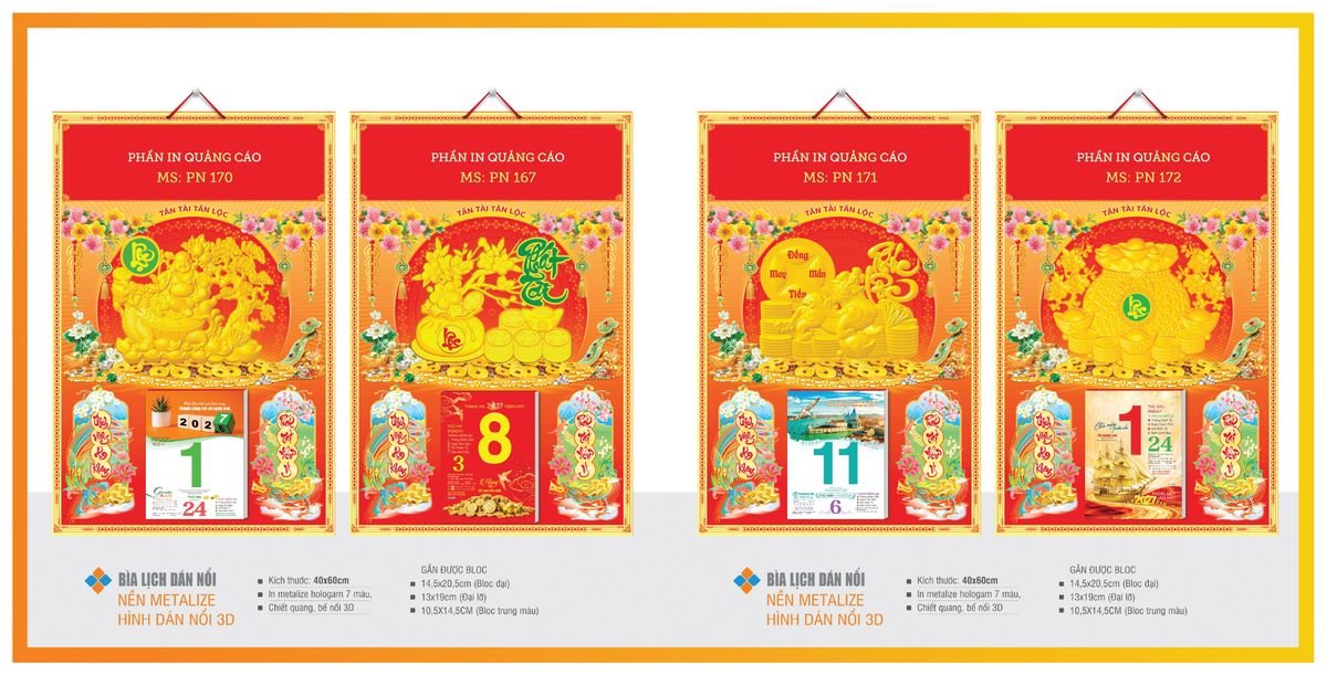 Bìa Lịch Treo Gắn Bloc TPNBIA30 Ấn Phẩm Lịch Tết Eco Thân Thiện Môi Trường