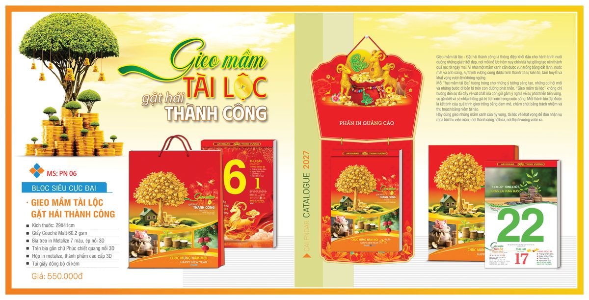Lịch Bloc TPN 2027 TPNBLOC08 Ấn Phẩm Lịch Tết Eco Thân Thiện Môi Trường