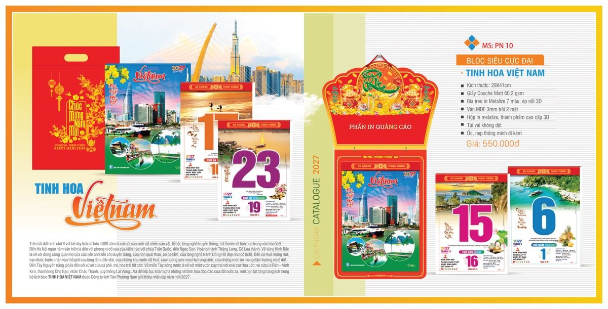 Lịch Bloc TPN 2027 TPNBLOC12 Ấn Phẩm Lịch Tết Eco Thân Thiện Môi Trường