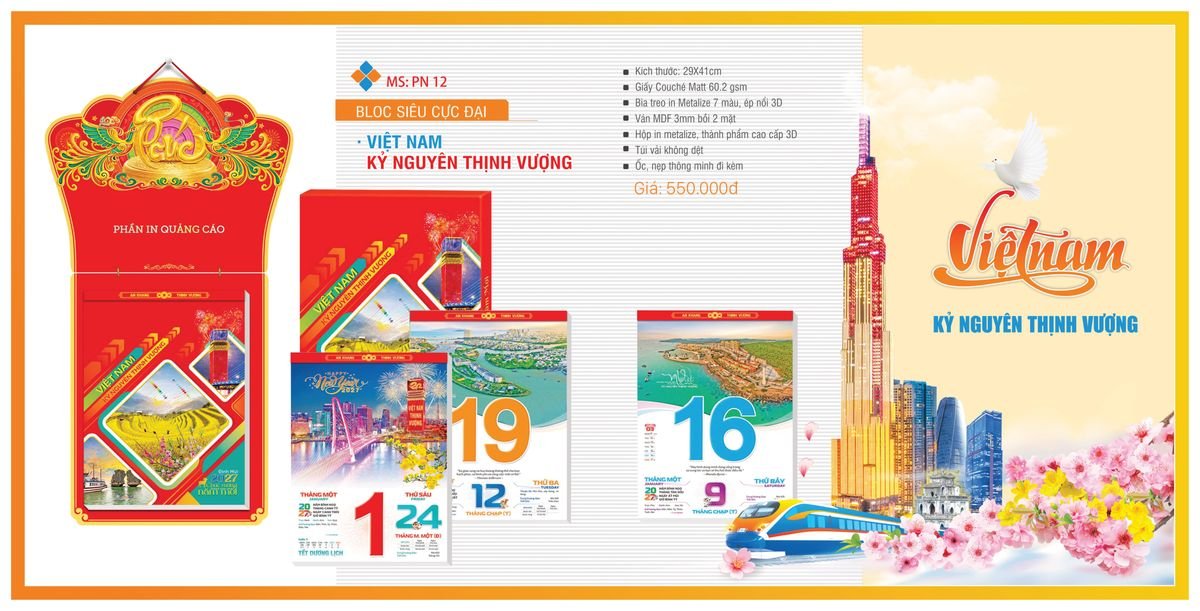 Lịch Bloc TPN 2027 TPNBLOC14 Ấn Phẩm Lịch Tết Eco Thân Thiện Môi Trường