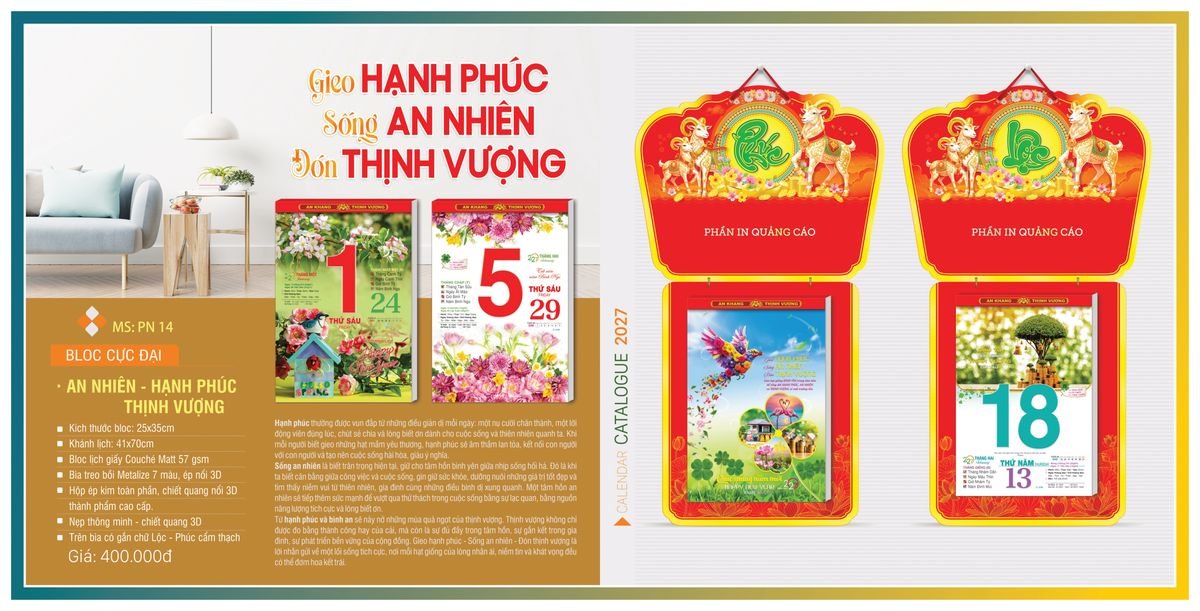 Lịch Bloc TPN 2027 TPNBLOC17 Ấn Phẩm Lịch Tết Eco Thân Thiện Môi Trường