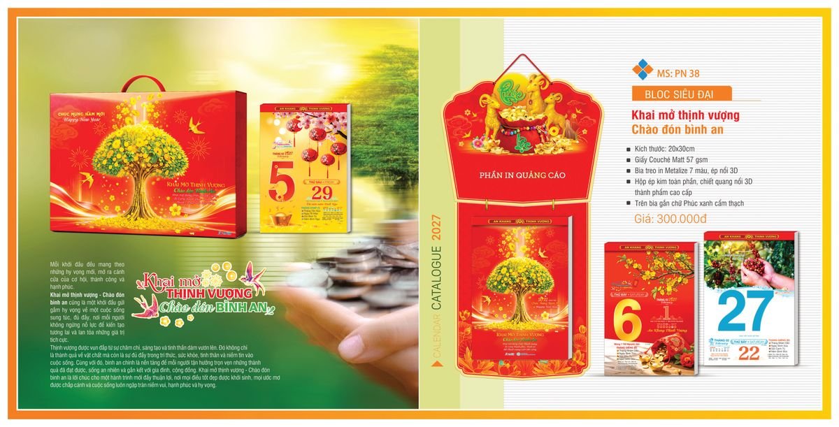Lịch Bloc TPN 2027 TPNBLOC42 Ấn Phẩm Lịch Tết Eco Thân Thiện Môi Trường