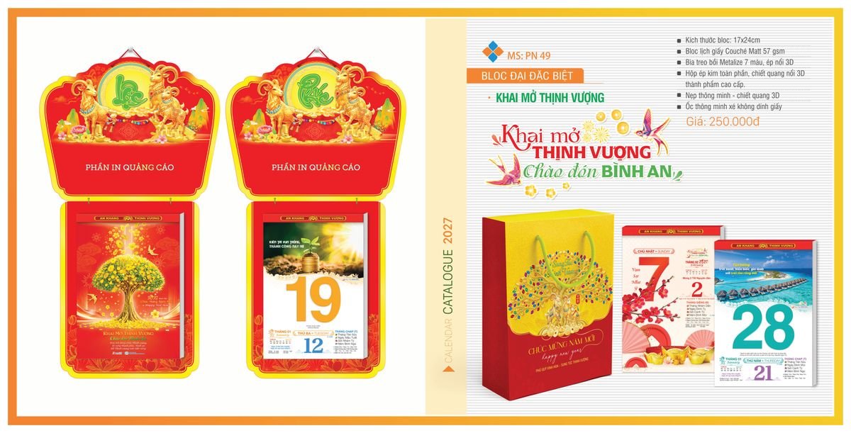 Lịch Bloc TPN 2027 TPNBLOC58 Ấn Phẩm Lịch Tết Eco Thân Thiện Môi Trường