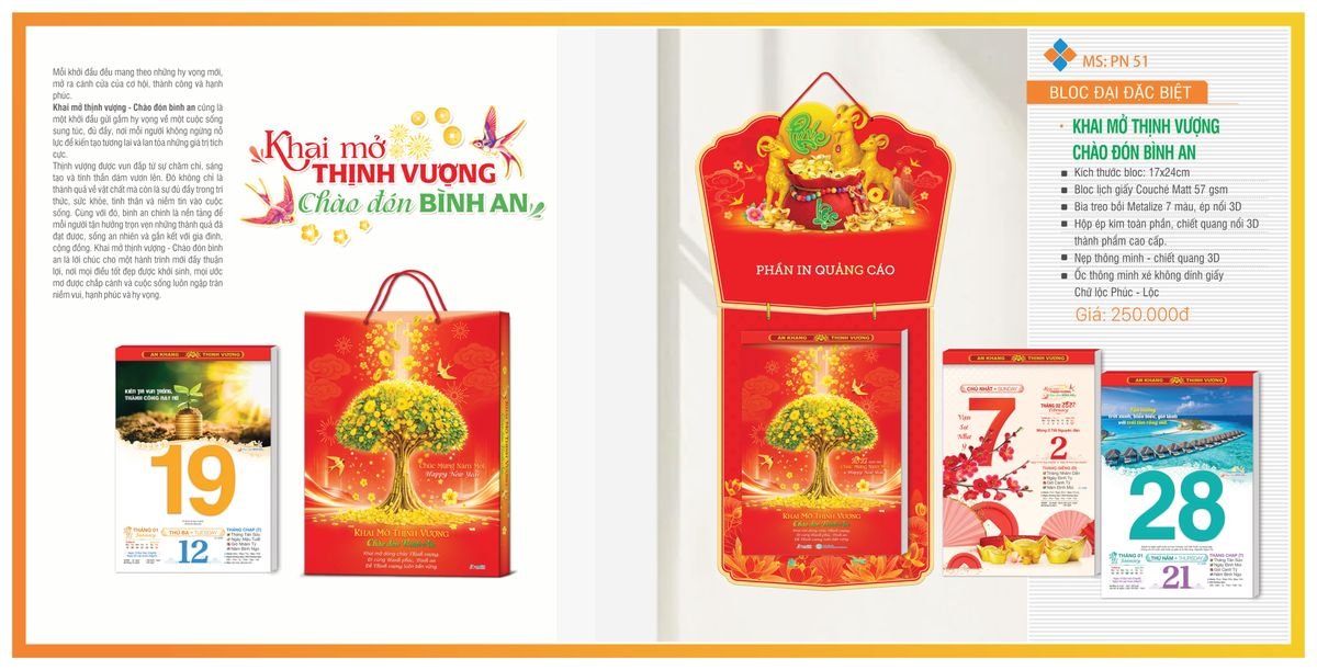 Lịch Bloc TPN 2027 TPNBLOC60 Ấn Phẩm Lịch Tết Eco Thân Thiện Môi Trường