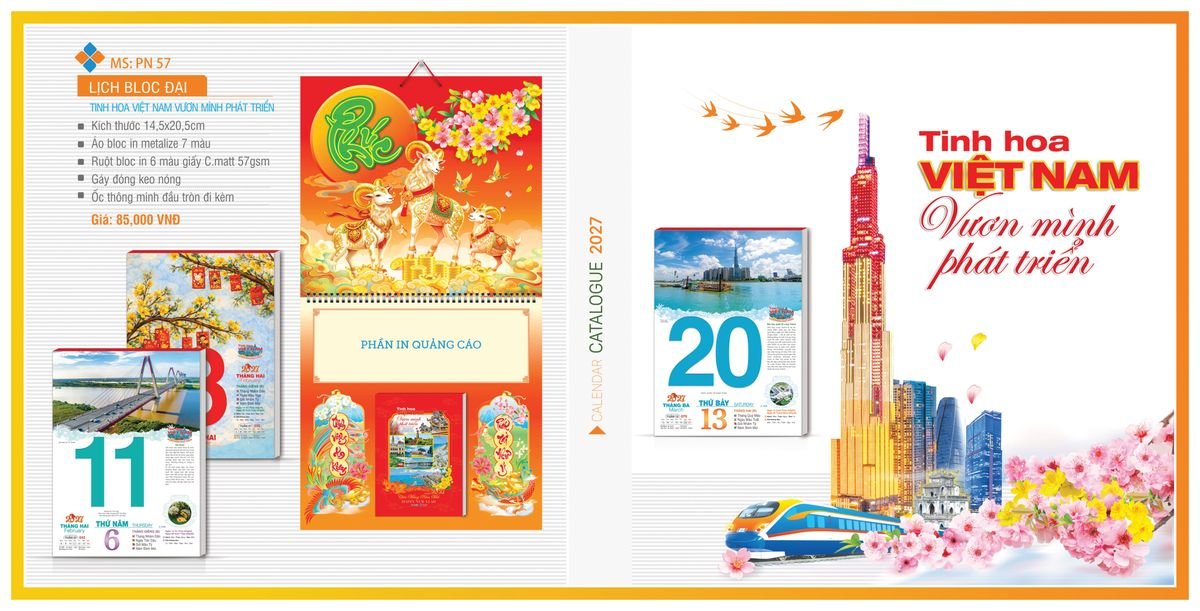 Lịch Bloc TPN 2027 TPNBLOC64 Ấn Phẩm Lịch Tết Eco Thân Thiện Môi Trường