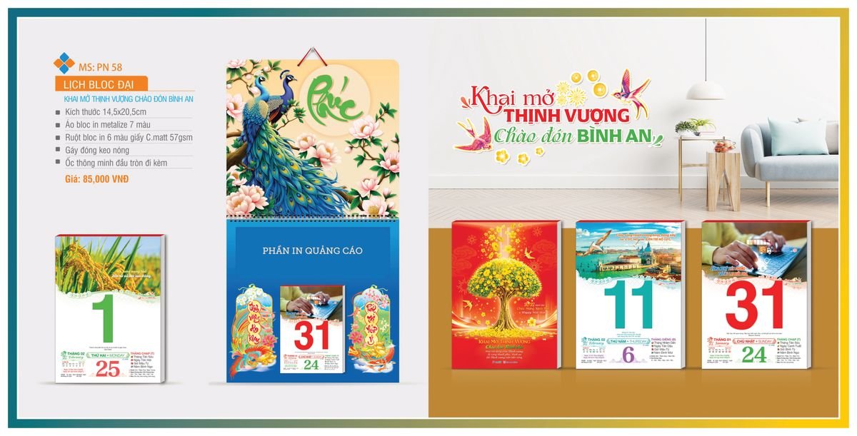 Lịch Bloc TPN 2027 TPNBLOC65 Ấn Phẩm Lịch Tết Eco Thân Thiện Môi Trường