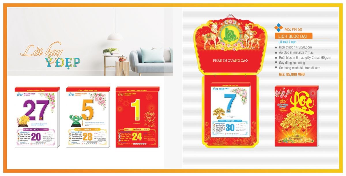 Lịch Bloc TPN 2027 TPNBLOC67 Ấn Phẩm Lịch Tết Eco Thân Thiện Môi Trường