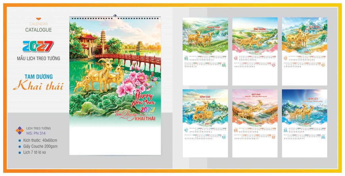 Lịch 7 Tờ Lò Xo TPNLX04 Ấn Phẩm Lịch Tết Eco Thân Thiện Môi Trường