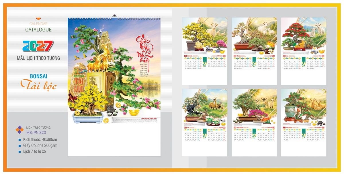 Lịch 7 Tờ Lò Xo TPNLX10 Ấn Phẩm Lịch Tết Eco Thân Thiện Môi Trường