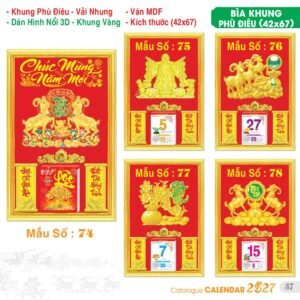 Lịch Bìa Treo 2027 TS Mẫu TS-38 (42 x 67 cm) Ấn Phẩm Lịch Tết Eco Thân Thiện Môi Trường
