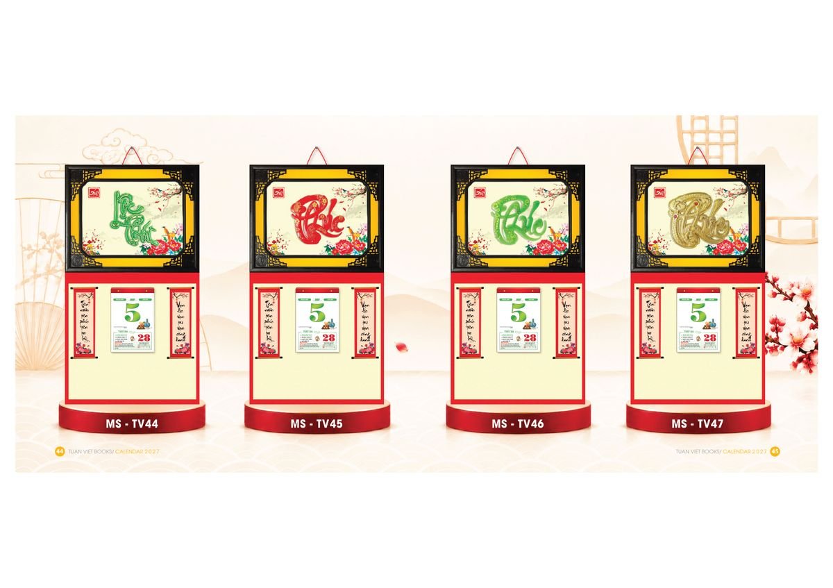Lịch Bìa Treo Gắn Bloc 2027 TV23 Ấn Phẩm Lịch Tết Eco Thân Thiện Môi Trường