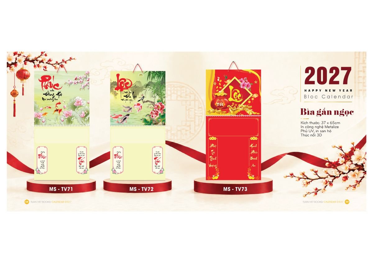 Lịch Để Bàn TV 2027 TV30 Ấn Phẩm Lịch Tết Eco Thân Thiện Môi Trường