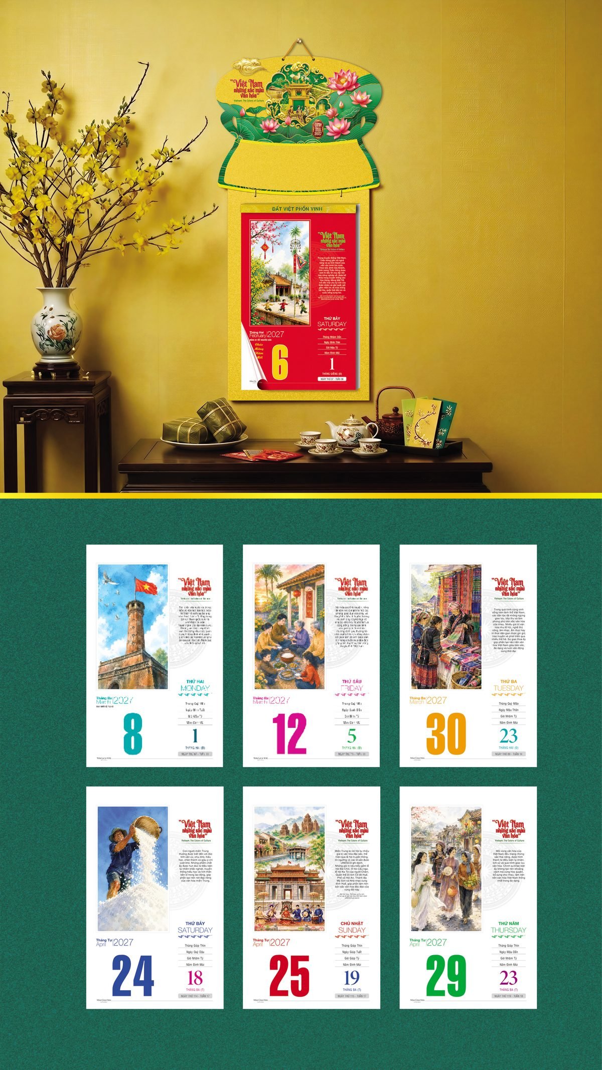 Lịch Bloc 2027 VHVN Mẫu VHVN-05 (29 x 41 cm) Ấn Phẩm Lịch Tết Eco Thân Thiện Môi Trường Lịch Bloc 2027 VHVN Mẫu VHVN-05 (29 x 41 cm) Ấn Phẩm Lịch Tết Eco Thân Thiện Môi Trường