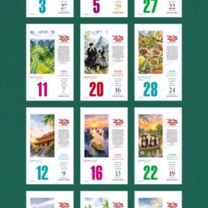 Lịch Bloc 2027 VHVN Mẫu VHVN-06 (29 x 41 cm) Ấn Phẩm Lịch Tết Eco Thân Thiện Môi Trường