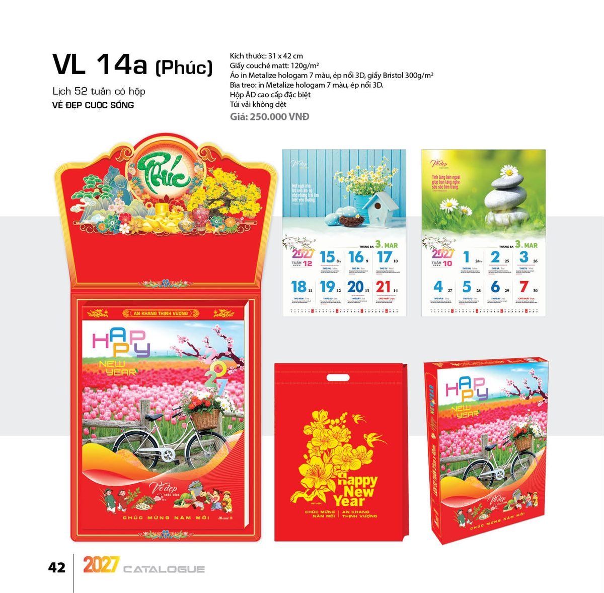 Lịch 52 Tuần 2027 VL Mẫu VL15 (31 x 42 cm) Ấn Phẩm Lịch Tết Eco Thân Thiện Môi Trường Lịch 52 Tuần 2027 VL Mẫu VL15 (31 x 42 cm) Ấn Phẩm Lịch Tết Eco Thân Thiện Môi Trường in logo doanh nghiệp quà tặng Tết tại Quà Tặng EcoTech VN