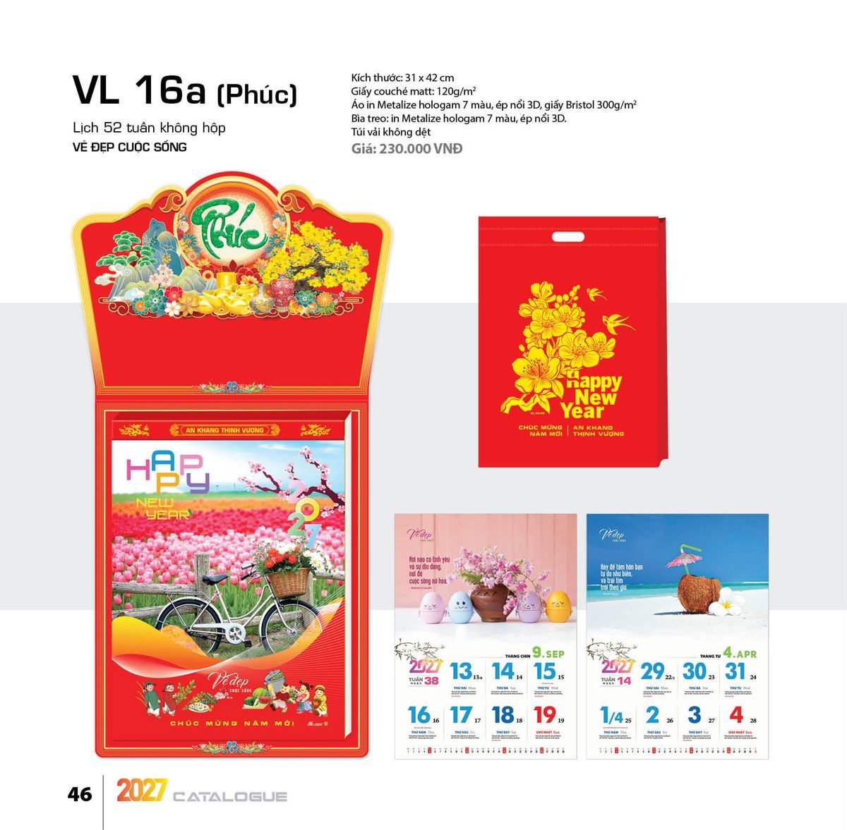 Lịch 52 Tuần 2027 VL Mẫu VL17 (31 x 42cm) Ấn Phẩm Lịch Tết Eco Thân Thiện Môi Trường Lịch 52 Tuần 2027 VL Mẫu VL17 (31 x 42cm) Ấn Phẩm Lịch Tết Eco Thân Thiện Môi Trường in logo doanh nghiệp quà tặng Tết tại Quà Tặng EcoTech VN