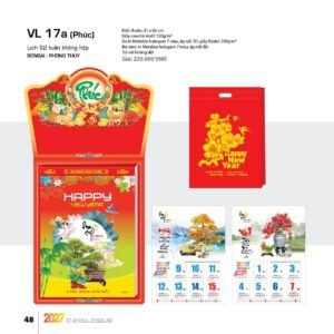 Lịch 52 Tuần 2027 VL Mẫu VLLB01 (31 x 42cm) Ấn Phẩm Lịch Tết Eco Thân Thiện Môi Trường in logo doanh nghiệp quà tặng Tết tại Quà Tặng EcoTech VN