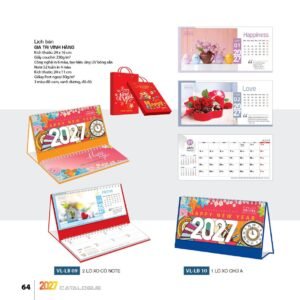 Lịch Bàn Chữ M (Có Note 52 Tuần) 2027 VL Mẫu VLLB09 (24 x 11cm) Ấn Phẩm Lịch Tết Eco Thân Thiện Môi Trường in logo doanh nghiệp quà tặng Tết tại Quà Tặng EcoTech VN