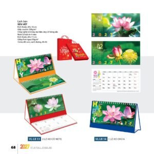 Lịch Bàn Chữ M (Có Note 52 Tuần) 2027 VL Mẫu VLLB13 (24 x 11cm) Ấn Phẩm Lịch Tết Eco Thân Thiện Môi Trường in logo doanh nghiệp quà tặng Tết tại Quà Tặng EcoTech VN