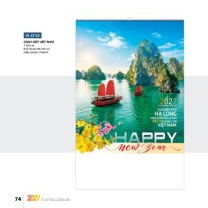 Lịch Bloc 2027 VL Mẫu VLLT03 - Cảnh Đẹp Việt Nam (40 x 63cm) Ấn Phẩm Lịch Tết Eco Thân Thiện Môi Trường in logo doanh nghiệp quà tặng Tết tại Quà Tặng EcoTech VN