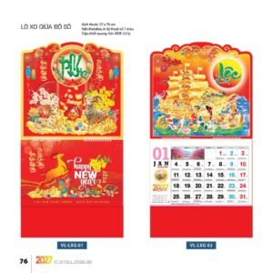 Lịch Treo Tường Lò Xo 2027 VL Mẫu VLLXG01 (37 x 70cm) Ấn Phẩm Lịch Tết Eco Thân Thiện Môi Trường in logo doanh nghiệp quà tặng Tết tại Quà Tặng EcoTech VN