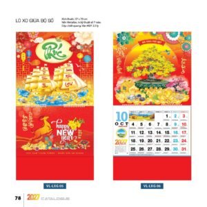 Lịch Treo Tường Lò Xo 2027 VL Mẫu VLLXG05 (37 x 70cm) Ấn Phẩm Lịch Tết Eco Thân Thiện Môi Trường in logo doanh nghiệp quà tặng Tết tại Quà Tặng EcoTech VN